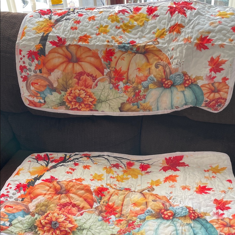 Autumn Harvest king size pillow shams NWOT